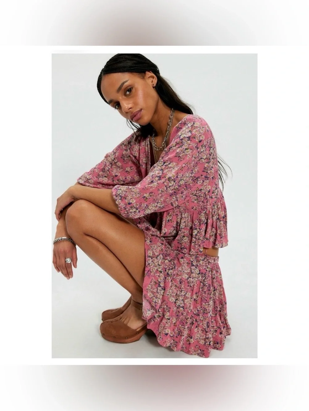 Free People Calla Lily Printed Mini Skirt Set in Pink Dreams